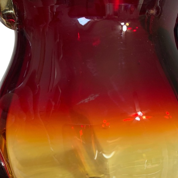 Amberina Art Glass Hand Blown Vintage Small Pitcher 6" x 7" - Picture 10 of 12